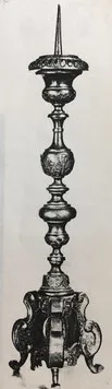 Fig. 17. -Candelero barroco. Siglo XVIII. (Museo R. A. H. Bruselas.)