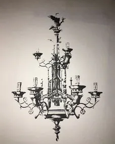 Fig. 9.- Lámpara flamenca, estilo gótico. Siglo XV. (Museo des Arts Decoratifs. París)