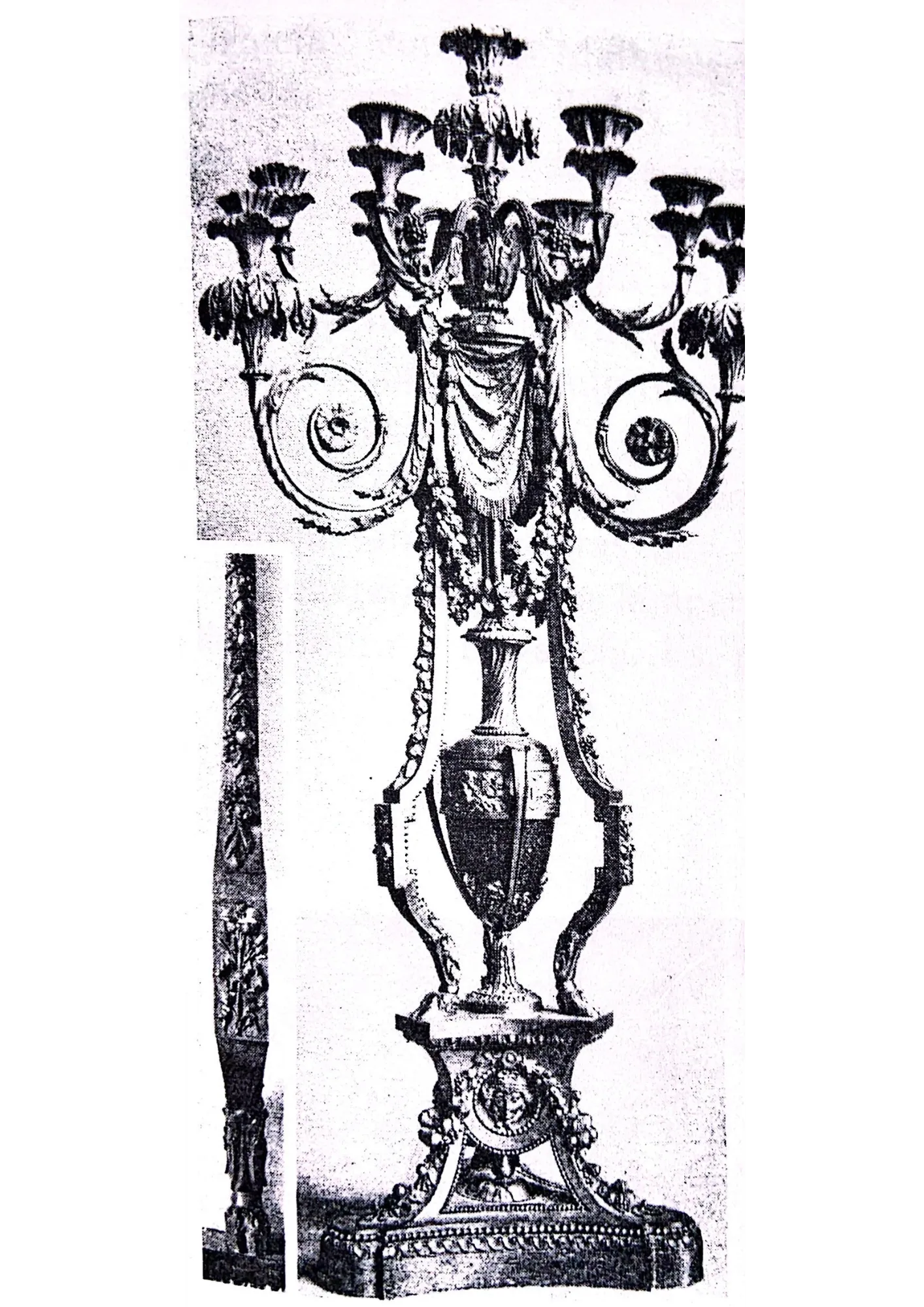 Gran candelabro estilo Luis XVI