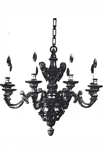 Lámpara de bronce, Luis XIV