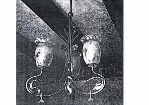 Lámpara de gas, estilo modernista