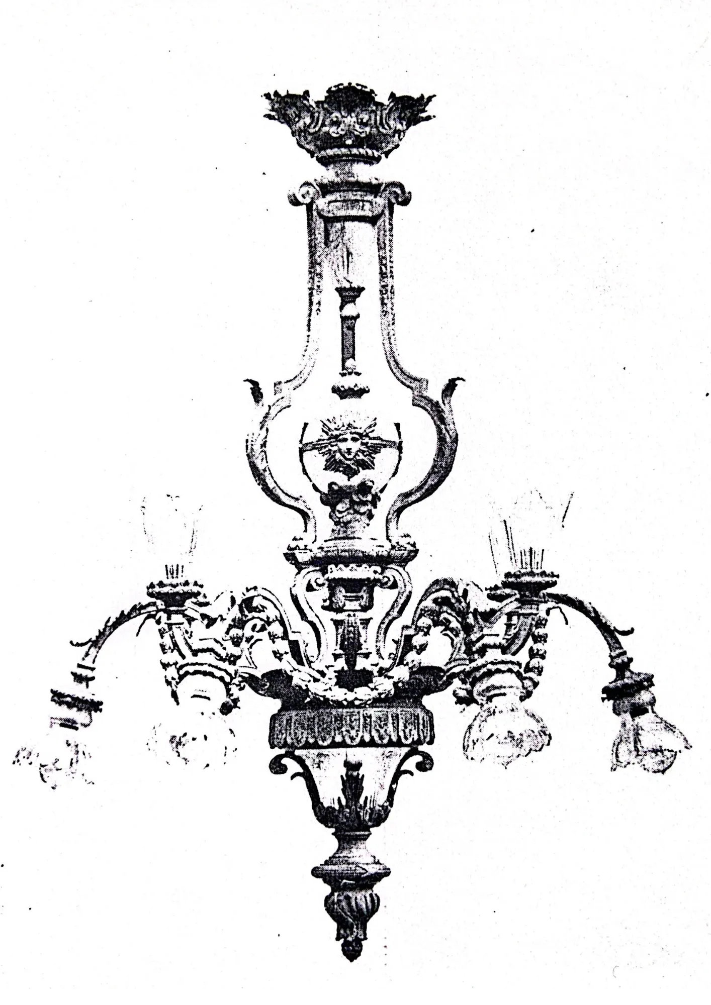 Lámpara eléctrica estilo Luis XIV