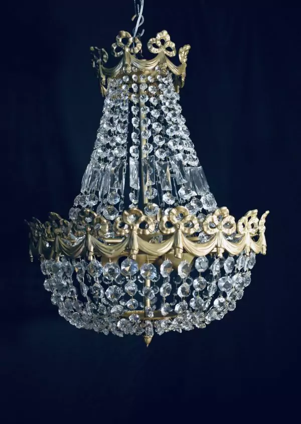 Lámpara cesta imperio de cristal