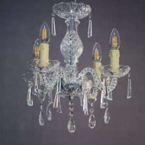 LAM-001-CL_01 lampara de techo de cristal transparente 5 luces – vista frontal