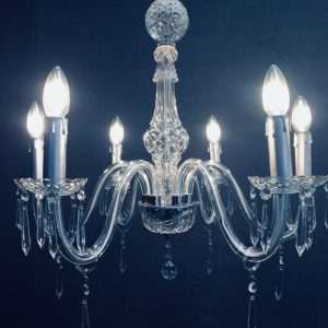 Lampara techo cristal austriaco Lampara techo cristal austriaco 6 brazos LAMP-02 40x35 — vista frontal