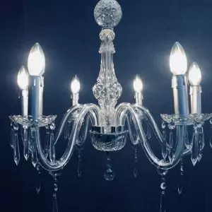 Lampara techo cristal austriaco 6 brazos LAMP-02 40x35 — vista frontal