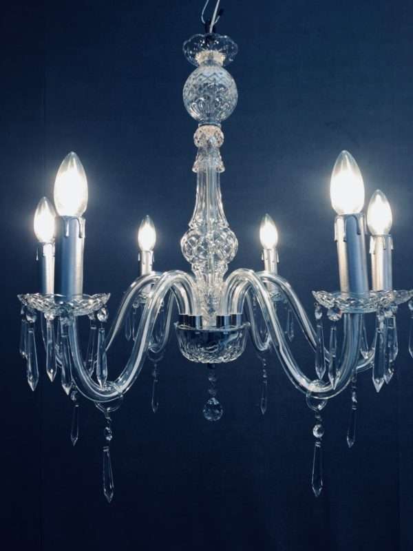 Lampara techo cristal austriaco 6 brazos LAMP-02 40x35 — vista frontal
