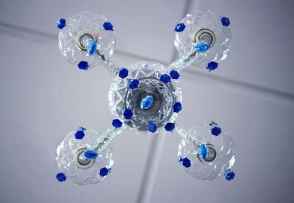 lampara clasica cristal austriaco LAMP-01 azul 35x25