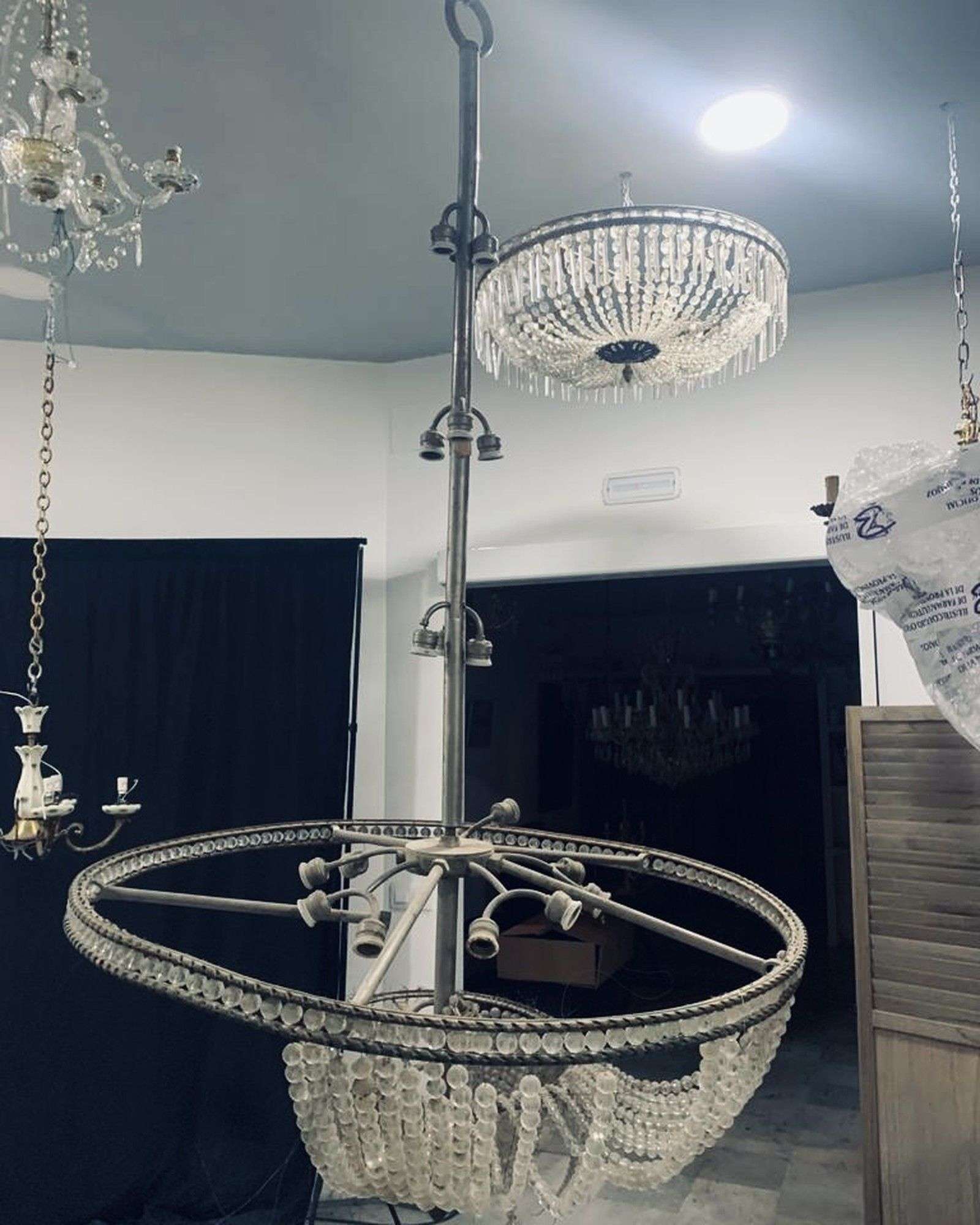 Lámpara cesta imperio gran tamaño antes de la restauración